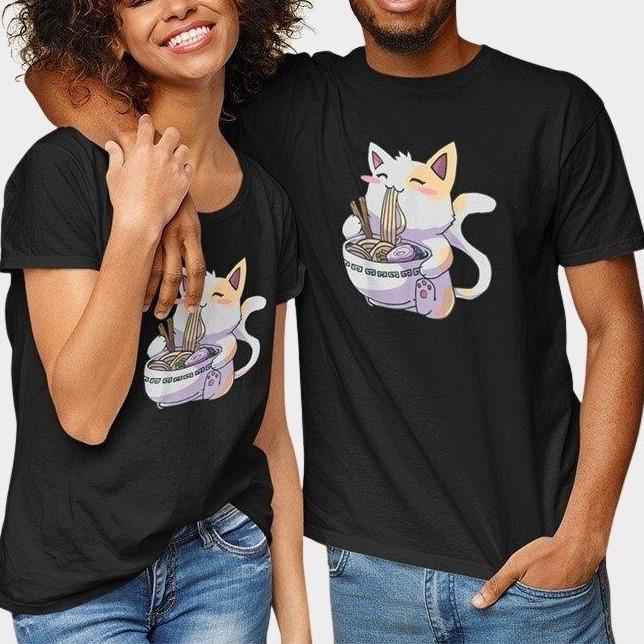 Ramen Cat T-shirt - Super Kitty Cats - 32958592-black-eu-size-s