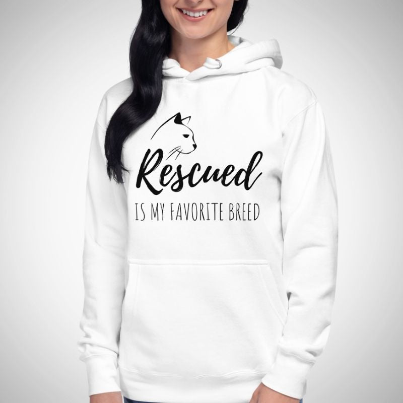 Rescued Cat Hoodie (Black Print) - Super Kitty Cats - 1194981_10774