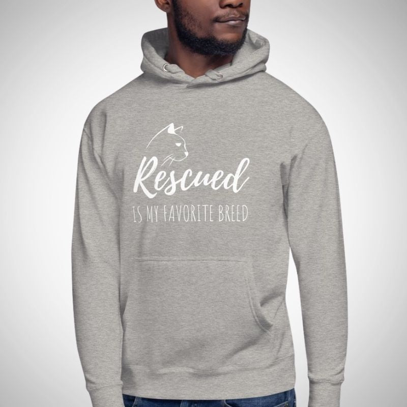 Rescued Cat Hoodie (White Print) - Super Kitty Cats - 5271451_10784