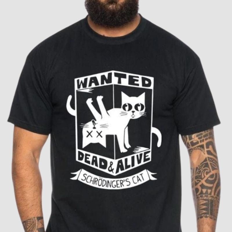 Schrodinger's Cat T-shirt - Super Kitty Cats - 22619862-qi0442a-blk-xs