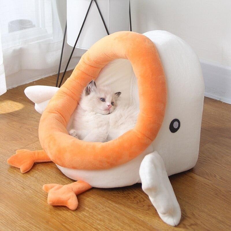 Snuggly Duck Cat Bed - Super Kitty Cats - 46661470-orange-style-1-m-cn