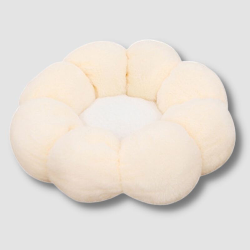 Soft Flower Cushion Cat Bed - Super Kitty Cats - 1005004709846702-L 65cm-Yellow