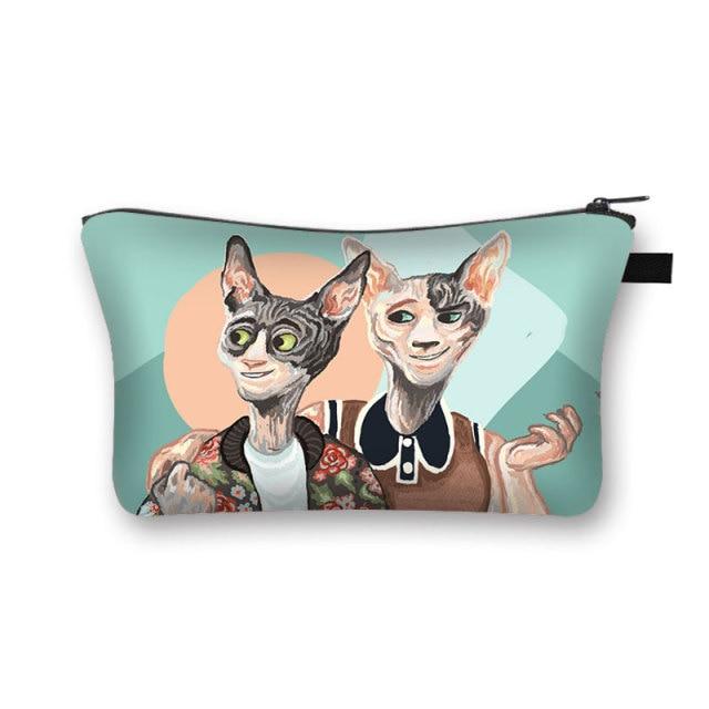 Sphynx Cat Cosmetic Bag - Super Kitty Cats - 46235024-shzbwumaom16
