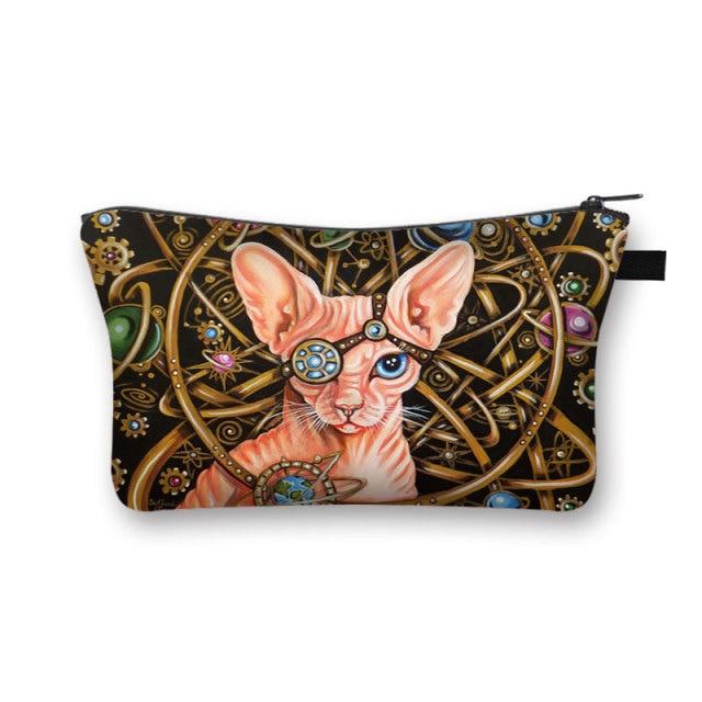 Sphynx Cat Cosmetic Bag - Super Kitty Cats - 46235024-shzbwumaom18