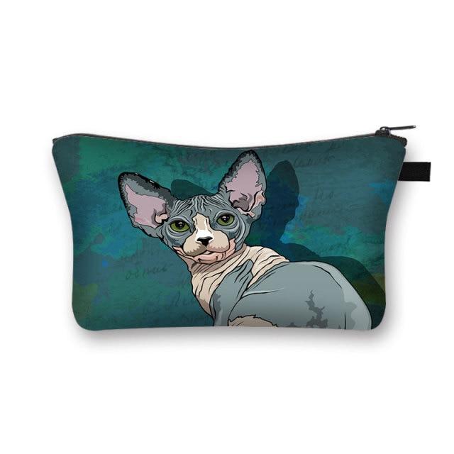 Sphynx Cat Cosmetic Bag - Super Kitty Cats - 46235024-shzbwumaom20