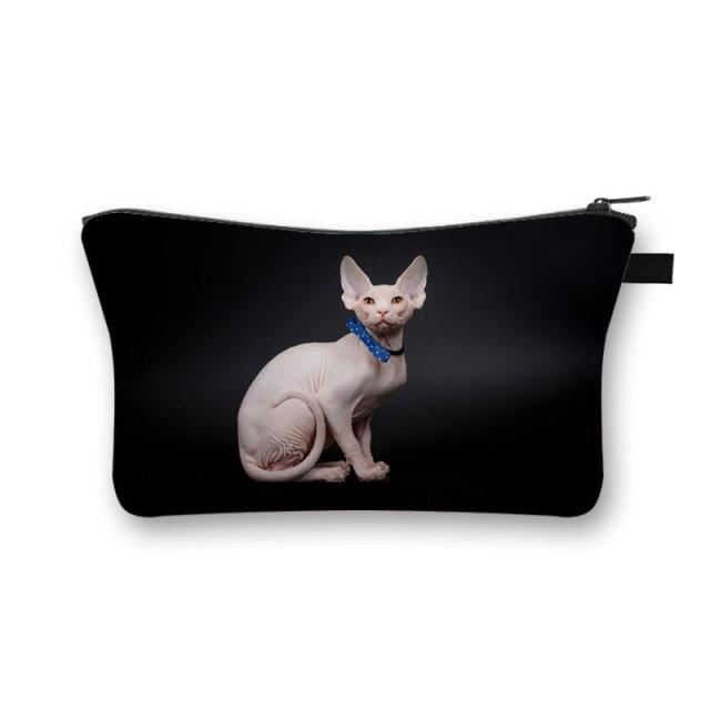 Sphynx Cat Cosmetic Bag - Super Kitty Cats - 46235024-shzbwumaom8