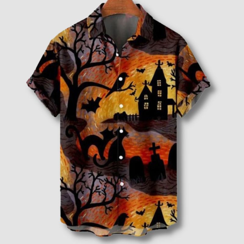 Spooky Cat Hawaiian Shirt - Super Kitty Cats - 3256804505186679-Eu Size S-CL-halloween-02