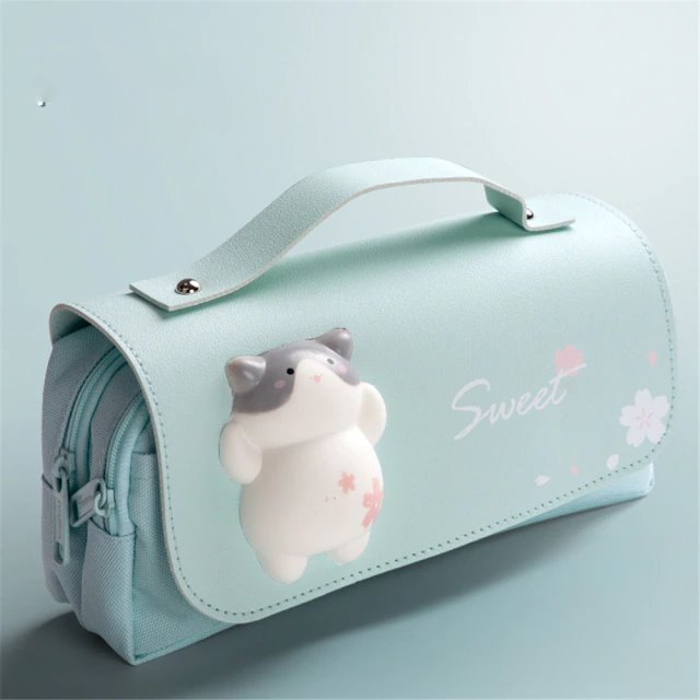 Squishy Cat Pencil Case - Super Kitty Cats - 46166825-cn-green