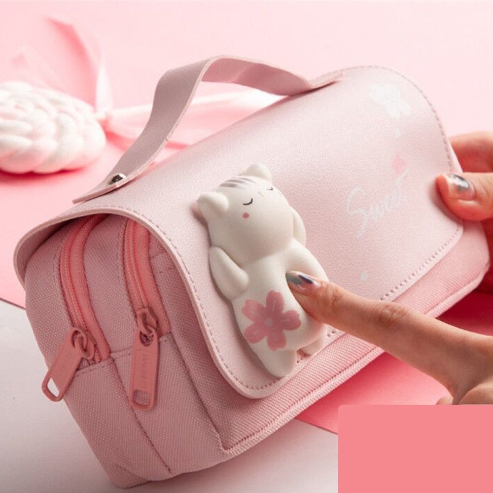 Squishy Cat Pencil Case - Super Kitty Cats - 46166825-cn-pink