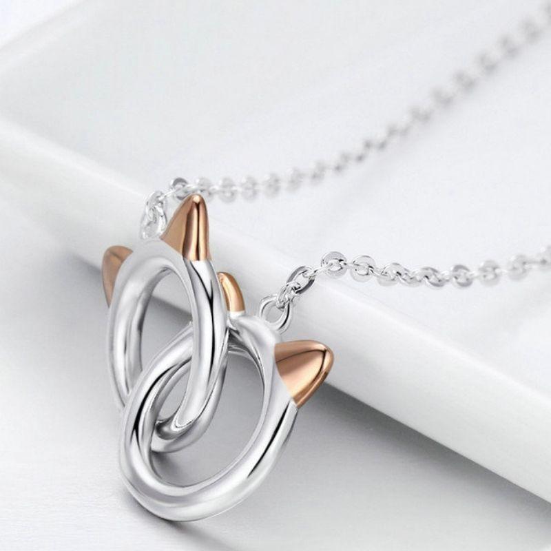 Stunning Linked Cat Necklace - Super Kitty Cats - 16206003