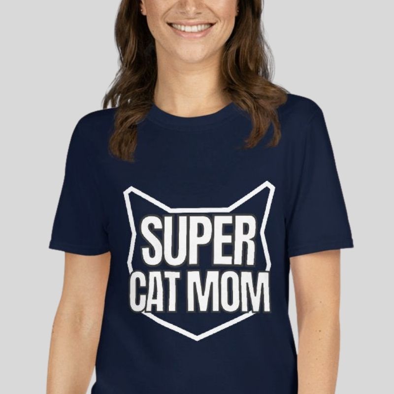 Super Cat Mom T-shirt - Super Kitty Cats - 8329605_496