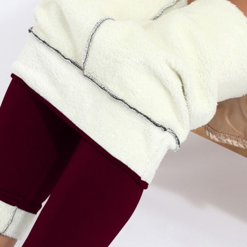 Super Warm Fleece Leggings - Super Kitty Cats - 1005004519120467-S-wine leggings