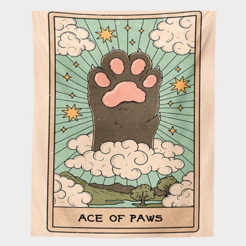 Tarot Cat Tapestry Wall Decor - Super Kitty Cats - 12000025530167832-95X73-1