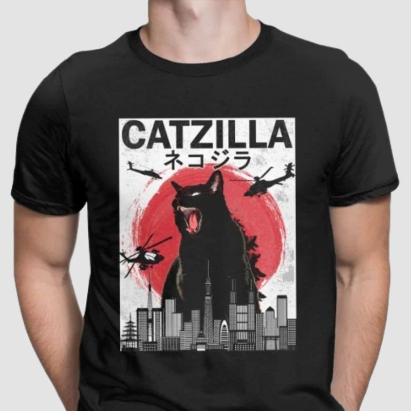 The Catzilla Monster T-shirt - Super Kitty Cats - 48445537-black-m
