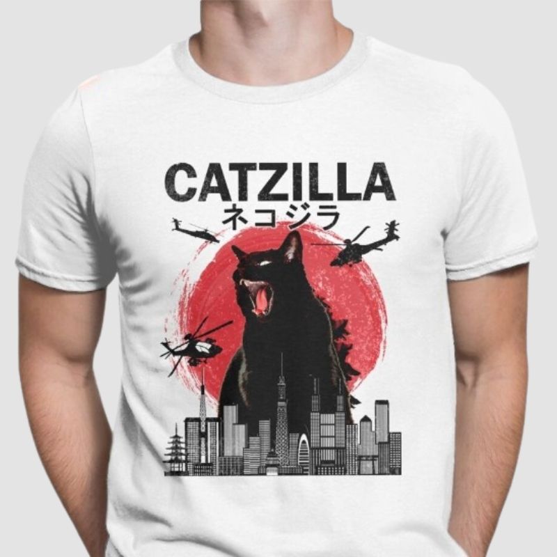 The Catzilla Monster T-shirt - Super Kitty Cats - 48445537-white-s