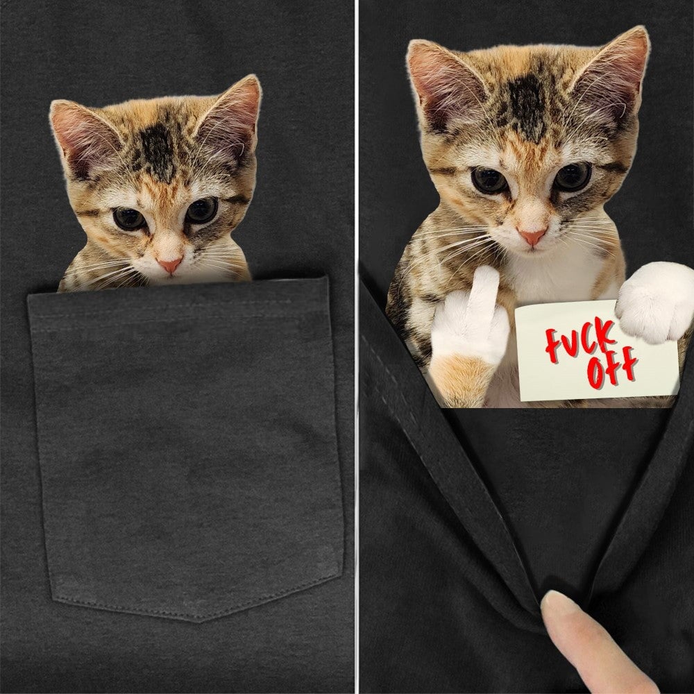 The Kitten Messenger Pocket T-Shirt - Super Kitty Cats - kittenmessenger-s