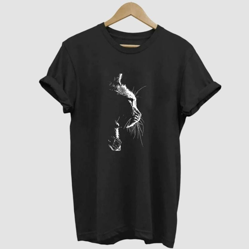 The Shadow Cat T-shirt - Super Kitty Cats - 36982594-ca0244-blk-xl