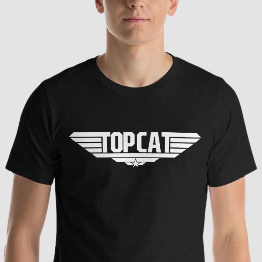 Top Cat Graphic Black T-shirt - Super Kitty Cats - 8247176_8923