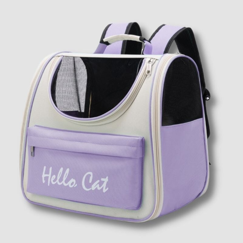 Travel Cat Backpack Carrier - Super Kitty Cats - 3256804135718718-Lavender