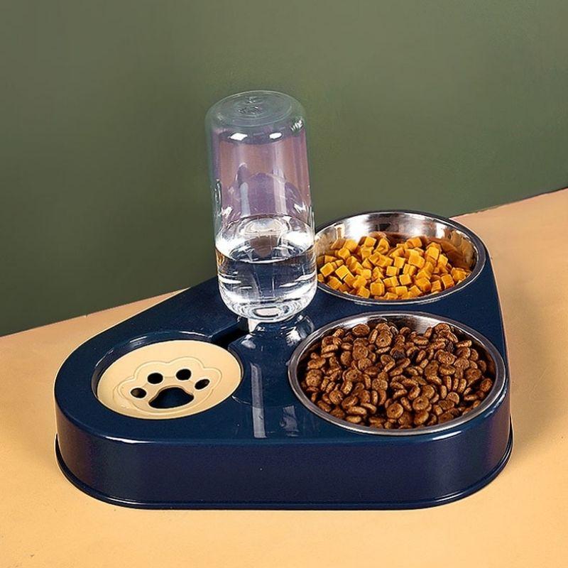 Triangular Water & Food Station - Super Kitty Cats - 44342713-blue-small