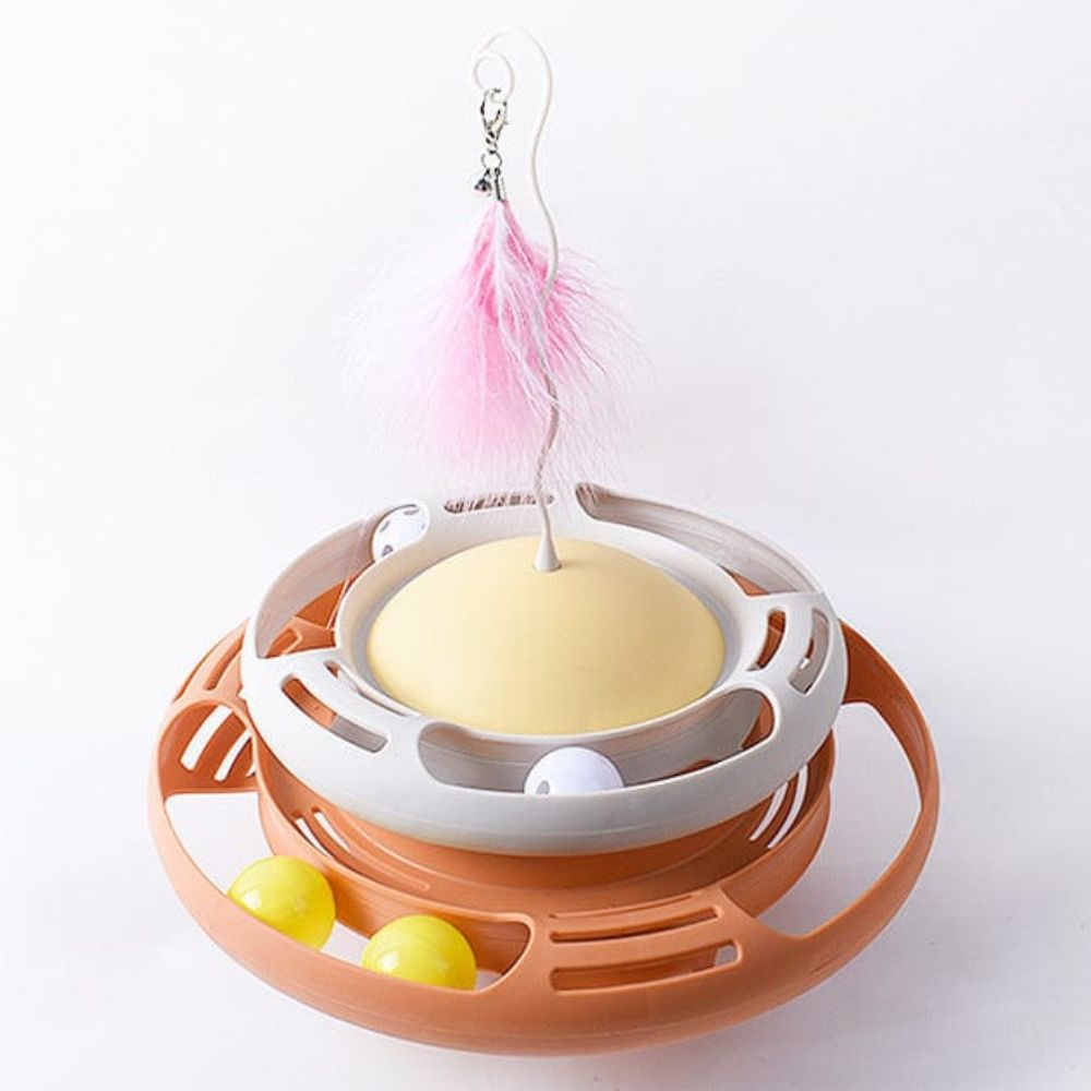 UFO Tumbler Cat Toy - Super Kitty Cats - 12000028663050136-Yellow