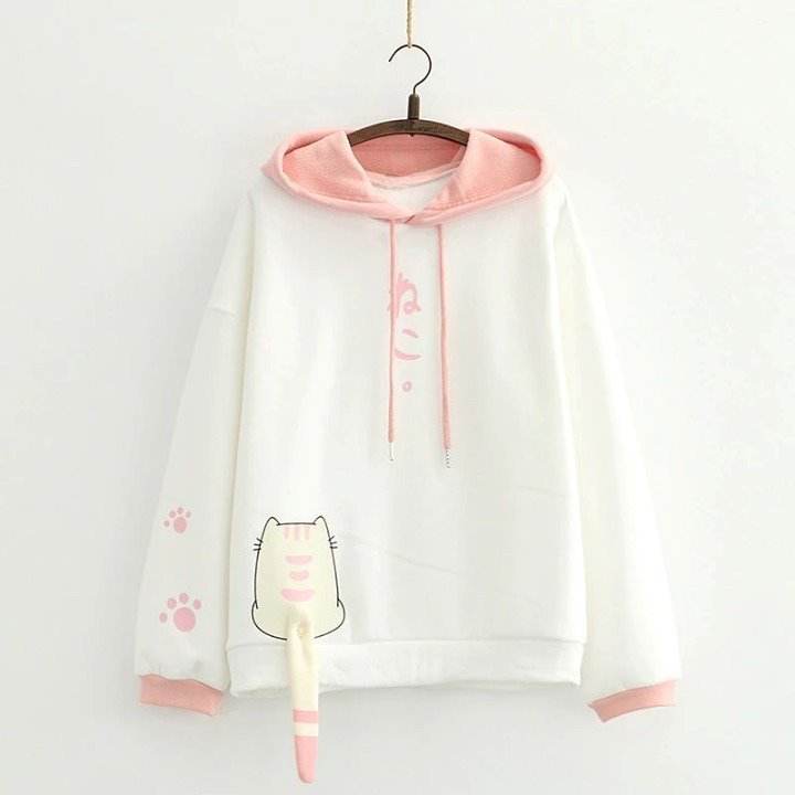 Unique Cat-Tail Hoodies - Super Kitty Cats - 41967814-white-one-size