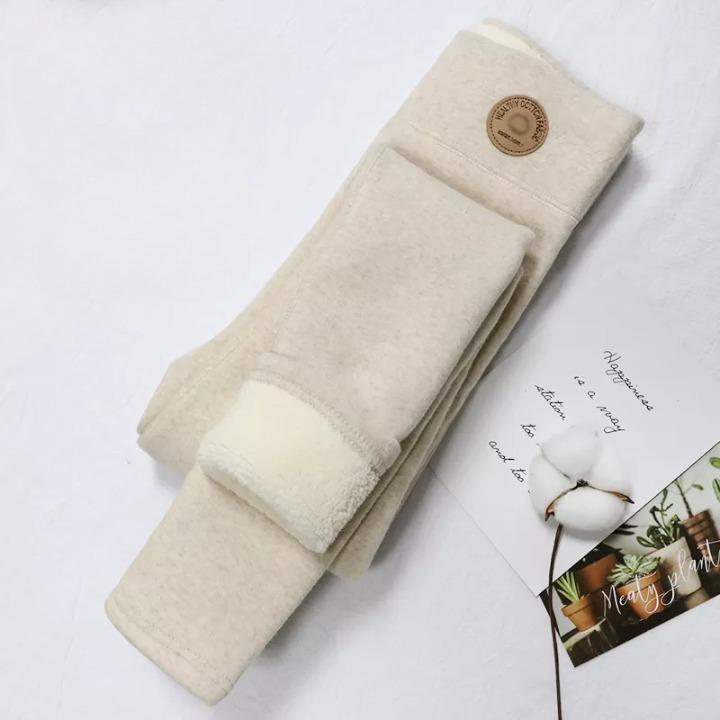 Warm Winter Cat Leggings - Super Kitty Cats - 47439041-beige-400g-m