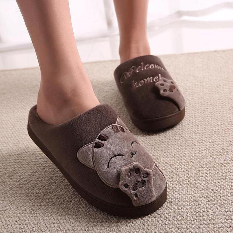 Welcome Home Cat Women's Slippers - Super Kitty Cats - 14:173#coffee;200000124:200000284#36-37