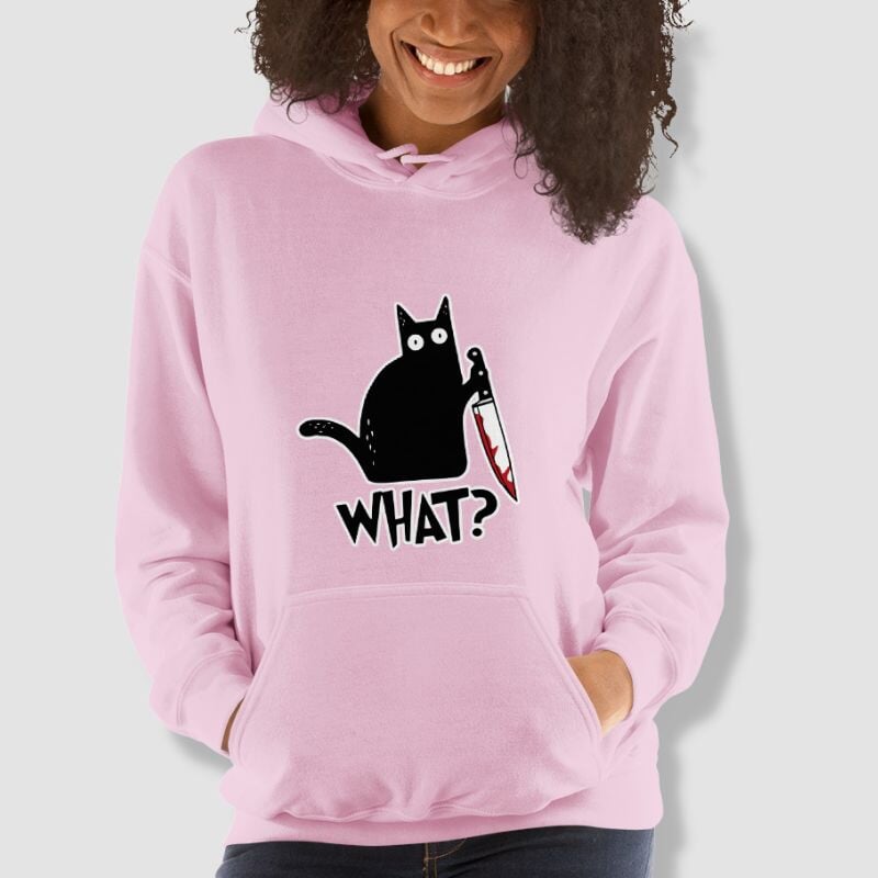 What? Cat Pullover Hoodie - Super Kitty Cats - 8366355_10849