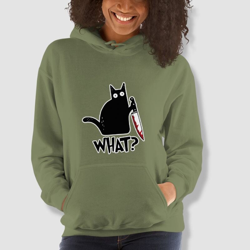 What? Cat Pullover Hoodie - Super Kitty Cats - 8366355_12989