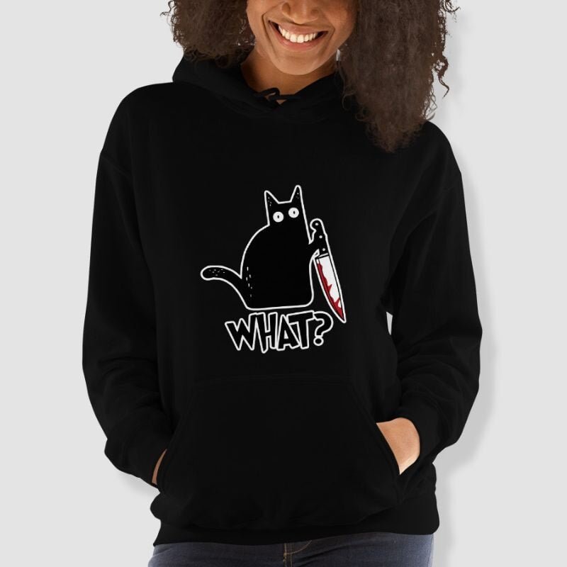 What? Cat Pullover Hoodie - Super Kitty Cats - 8366355_5530