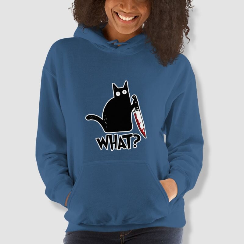 What? Cat Pullover Hoodie - Super Kitty Cats - 8366355_5562