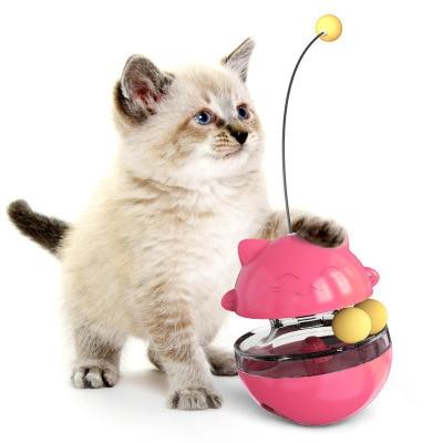 Wobble Treat Dispensing Cat Toy - Super Kitty Cats - 48335372-pink-10x10x13-5cm